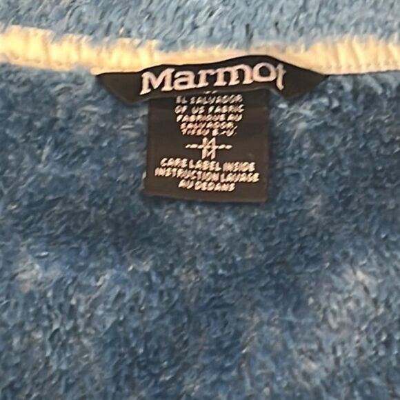 Marmot Fleece Blue Zip Up Long Sleeves Front Pociets Jacket Size Medium - Picture 7 of 13